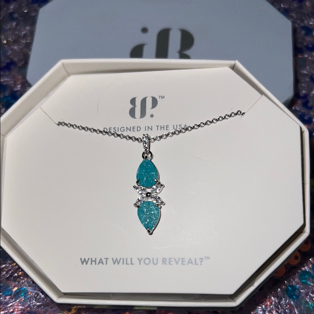 Blue Teardrop Necklace by JB